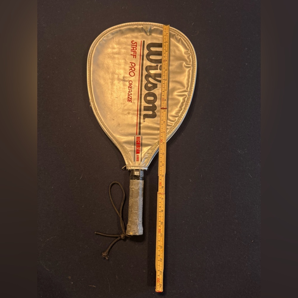 Wilson Silver Racquet Cover with Red and Black Accents